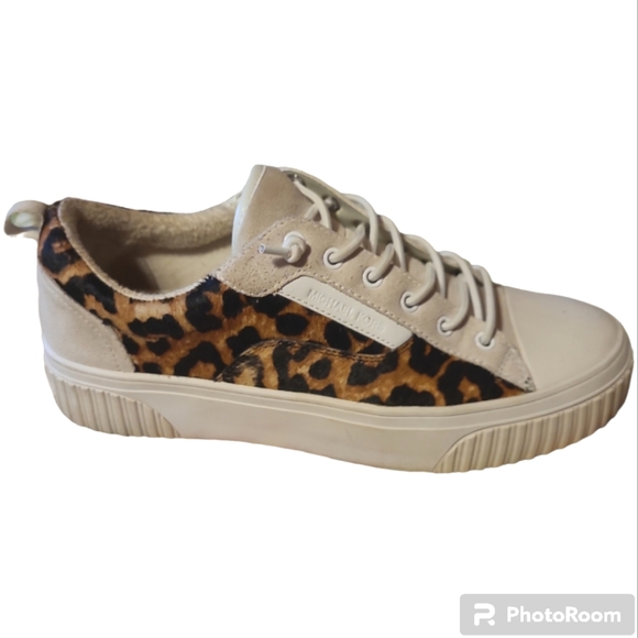 MICHAEL Michael Kors Shoes - Michael Kors* Oscar* Sneakers* Leather Uppers* Cream/Leopard* Sz 9